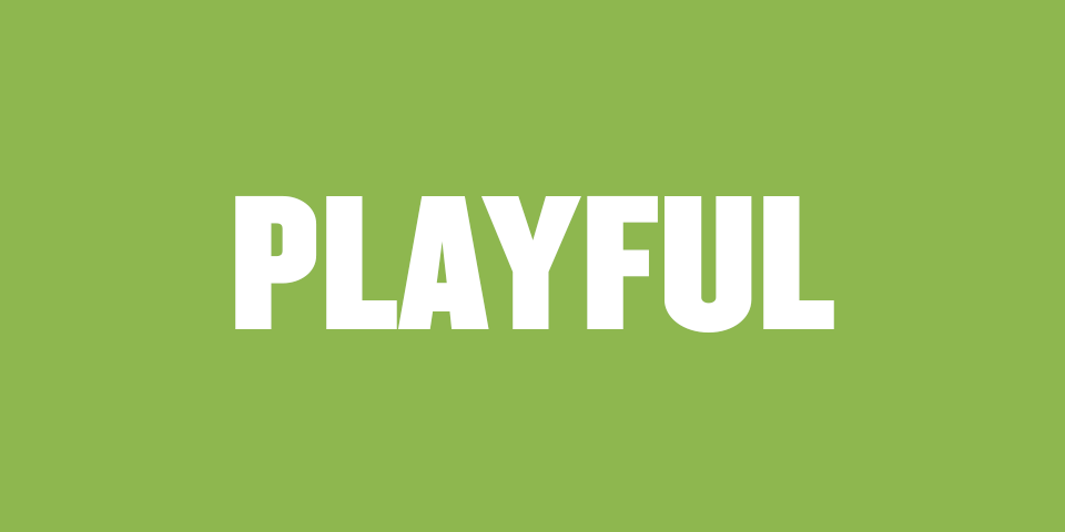 The Word "Playful" on a green background