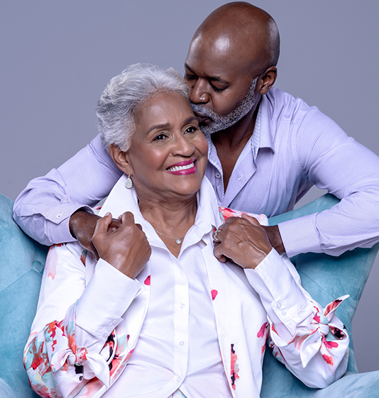 Campaign image of mature African American couple.